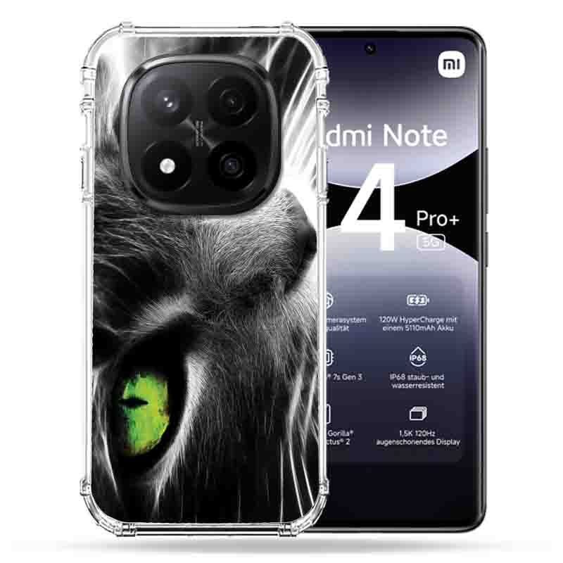 Coque Renforcée Pour Xiaomi Redmi Note 14 PRO PLUS 5G Animal Chat Vert