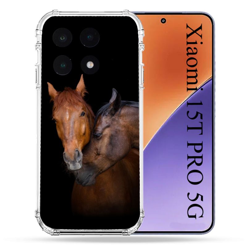 Coque Renforcée Pour Xiaomi 15T PRO Animal Cheval Marron