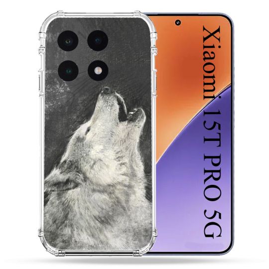 Coque Renforcée Pour Xiaomi 15T PRO Animal Loup Hurlement