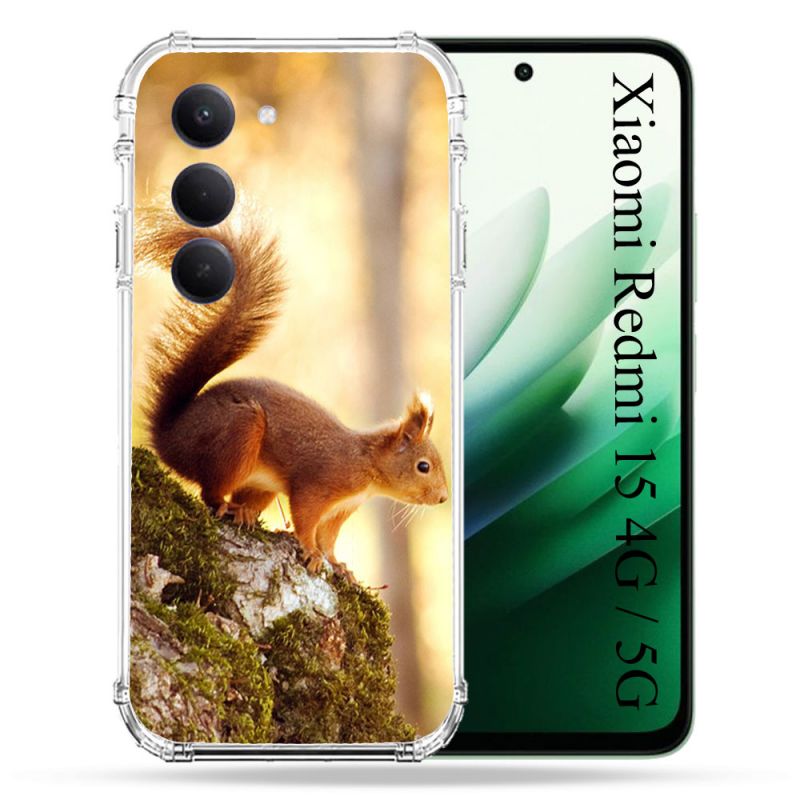 Coque Renforcée Pour Xiaomi Redmi 15 4G / 5G Animal Ecureuil Bois