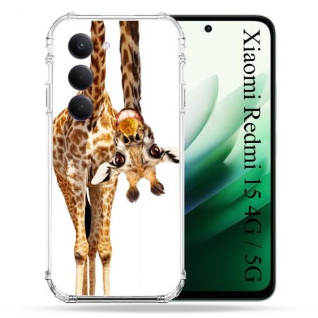 Coque Renforcée Pour Xiaomi Redmi 15 4G / 5G Animal Girafe Blanche