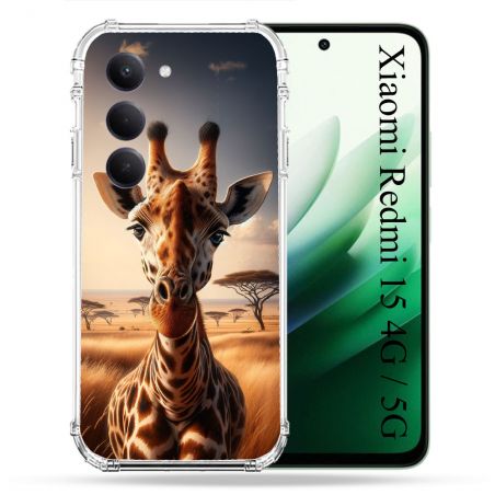 Coque Renforcée Pour Xiaomi Redmi 15 4G / 5G Animal Girafe Savane