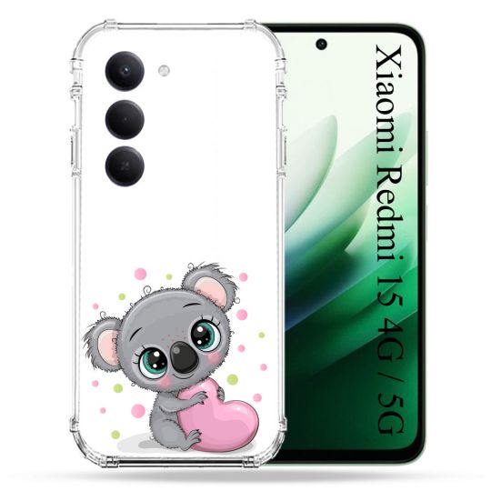 Coque Renforcée Pour Xiaomi Redmi 15 4G / 5G Animal Koala C?ur