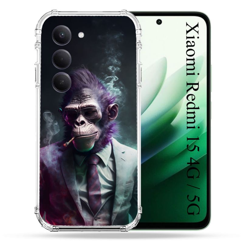 Coque Renforcée Pour Xiaomi Redmi 15 4G / 5G Animal Singe Business