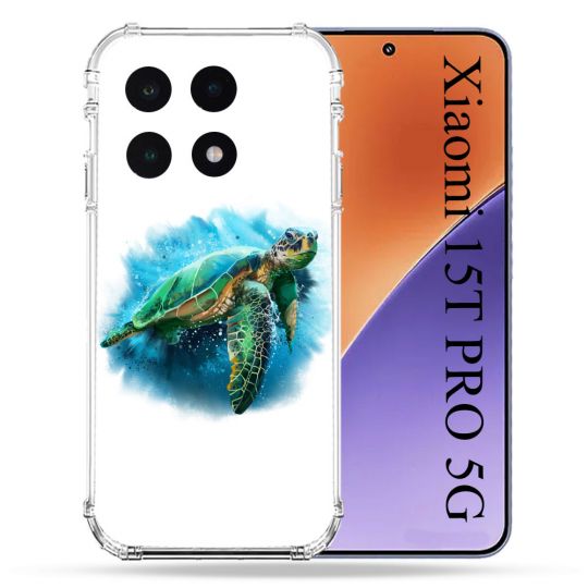 Coque Renforcée Pour Xiaomi 15T PRO Animal Tortue Blanche multicolore