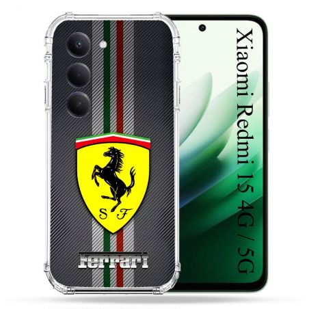 Coque Renforcée Pour Xiaomi Redmi 15 4G / 5G Ferrari Carbone