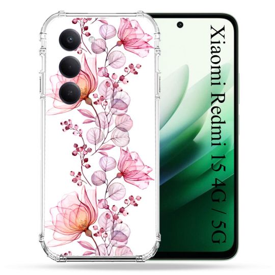 Coque Renforcée Pour Xiaomi Redmi 15 4G / 5G Fleur Eclosion