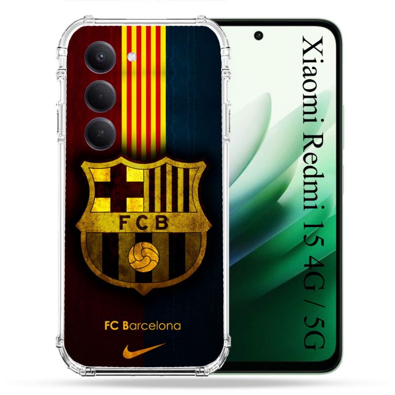 Coque Renforcée Pour Xiaomi Redmi 15 4G / 5G Foot FC Barcelone Vintage