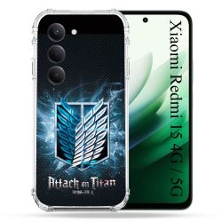 Coque Renforcée Pour Xiaomi Redmi 15 4G / 5G Manga Attaque Titans Noir
