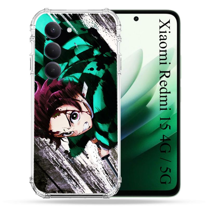 Coque Renforcée Pour Xiaomi Redmi 15 4G / 5G Manga Demon Slayer Tanjiro