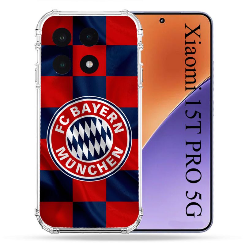 Coque Renforcée Pour Xiaomi 15T PRO Foot Bayern Munich Carreaux