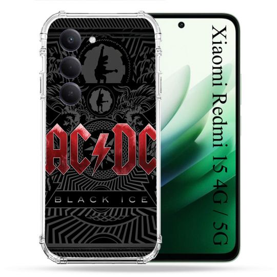 Coque Renforcée Pour Xiaomi Redmi 15 4G / 5G Musique Rock ACDC Rouge