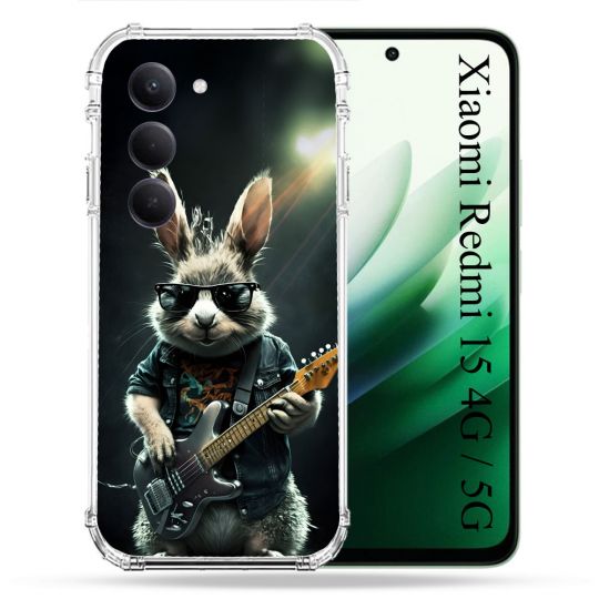Coque Renforcée Pour Xiaomi Redmi 15 4G / 5G Musique Rock Lapin