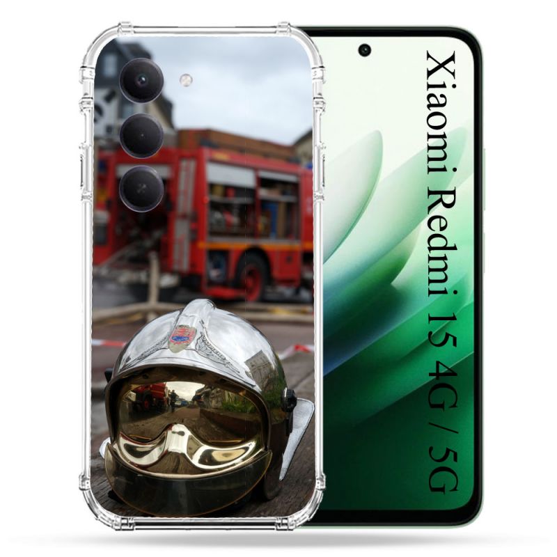 Coque Renforcée Pour Xiaomi Redmi 15 4G / 5G Pompier Casque Camion