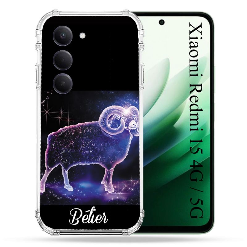 Coque Renforcée Pour Xiaomi Redmi 15 4G / 5G Signe Zodiaque 2 Bélier