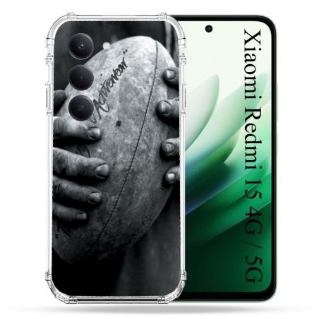 Coque Renforcée Pour Xiaomi Redmi 15 4G / 5G Sport Rugby Ballon Vintage
