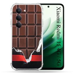 Coque Renforcée Pour Xiaomi Redmi 15 4G / 5G Texture Trompe Oeil Chocolat