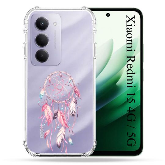 Coque Renforcée Transparente Pour Xiaomi Redmi 15 4G / 5G Attrape Reve Rose