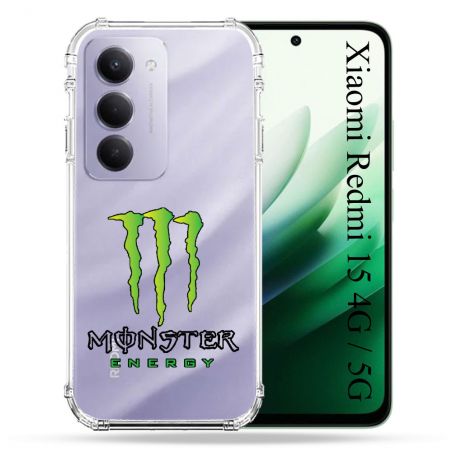 Coque Renforcée Transparente Pour Xiaomi Redmi 15 4G / 5G Monster Energy