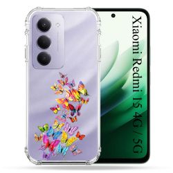 Coque Renforcée Transparente Pour Xiaomi Redmi 15 4G / 5G Papillon Multicolore