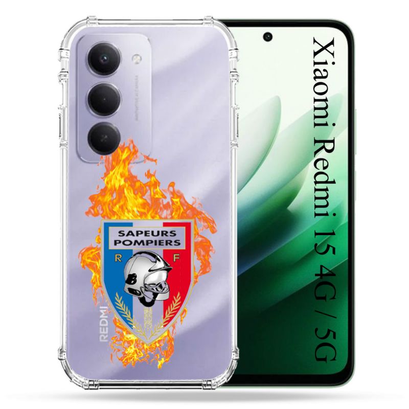 Coque Renforcée Transparente Pour Xiaomi Redmi 15 4G / 5G Pompier Feu