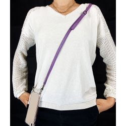 Coque Renforcée Transparente Pour Xiaomi Redmi 15 4G / 5G Lanière / Cordon Cuir 2 Violet