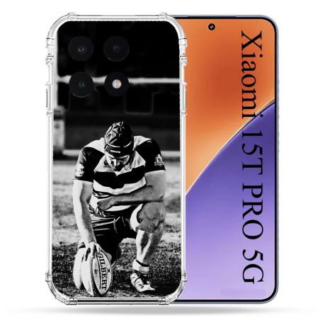 Coque Renforcée Pour Xiaomi 15T PRO Sport Rugby Noir Blanc