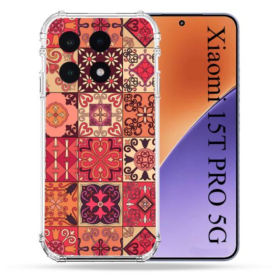 Coque Renforcée Pour Xiaomi 15T PRO Texture Carreau Ciment Rouge