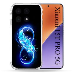 Coque Renforcée Pour Xiaomi 15T PRO Texture Plume Infini Bleu