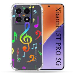 Coque Renforcée Transparente Pour Xiaomi 15T PRO Note Musique Colore