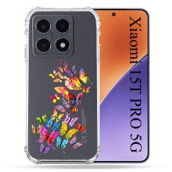 Coque Renforcée Transparente Pour Xiaomi 15T PRO Papillon Multicolore
