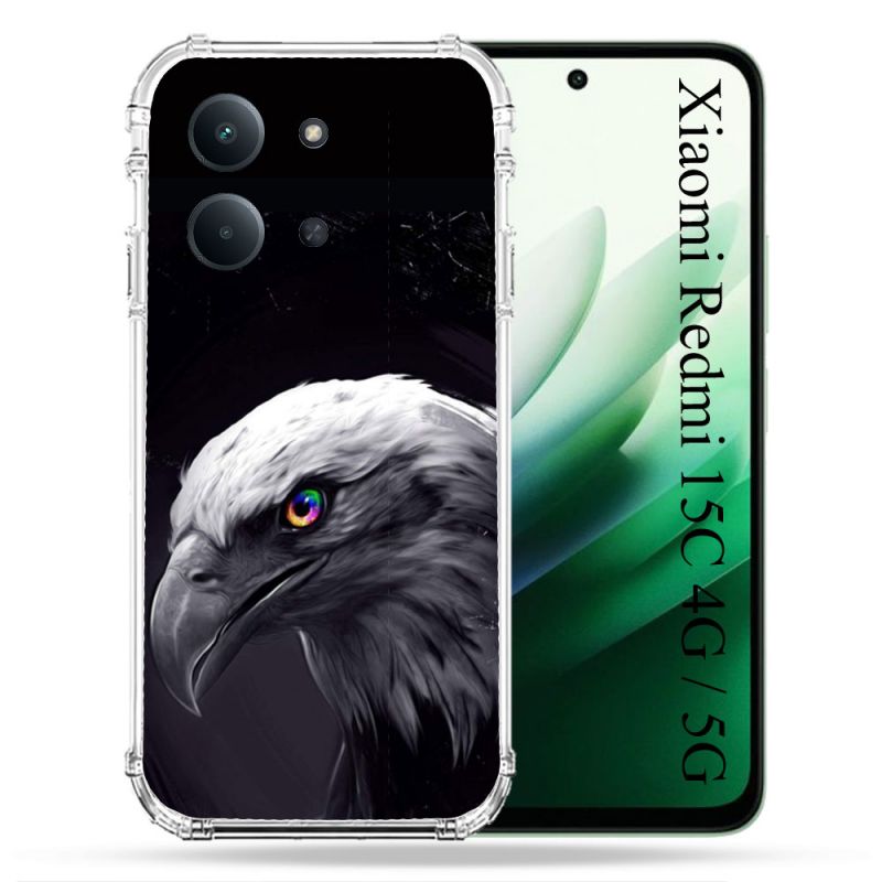 Coque Renforcée Pour Xiaomi Redmi 15C 4G / 5G Animal Aigle Royal Noir
