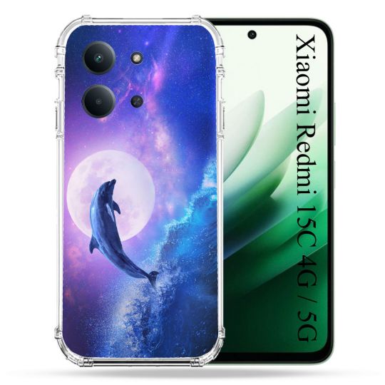 Coque Renforcée Pour Xiaomi Redmi 15C 4G / 5G Animal Dauphin Vague