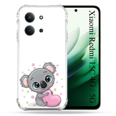 Coque Renforcée Pour Xiaomi Redmi 15C 4G / 5G Animal Koala C?ur
