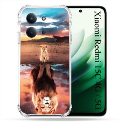 Coque Renforcée Pour Xiaomi Redmi 15C 4G / 5G Animal Lion Reflet