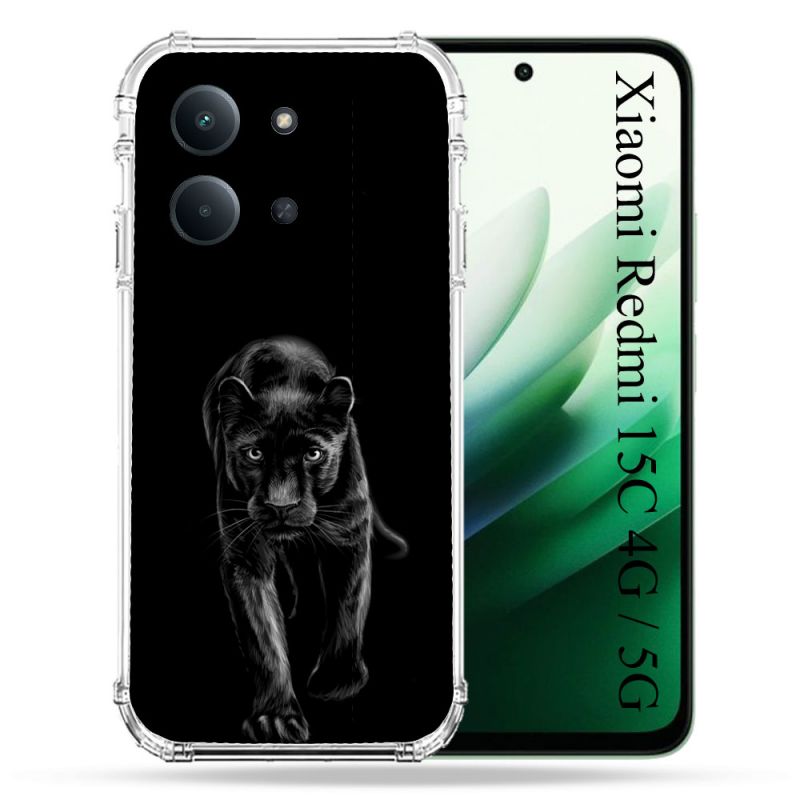 Coque Renforcée Pour Xiaomi Redmi 15C 4G / 5G Animal Panthère Noire