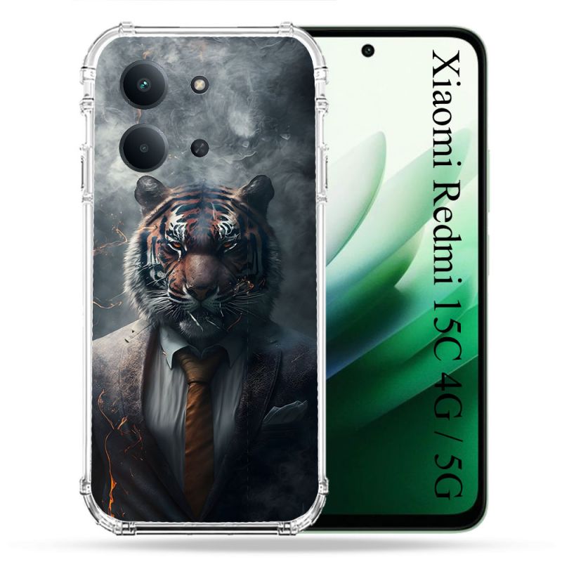 Coque Renforcée Pour Xiaomi Redmi 15C 4G / 5G Animal Tigre Business