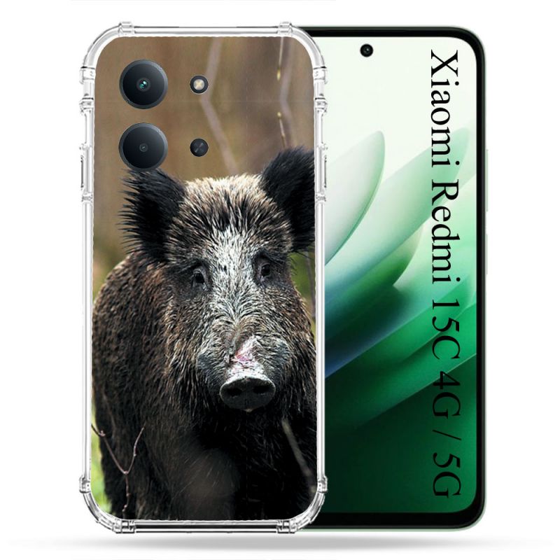 Coque Renforcée Pour Xiaomi Redmi 15C 4G / 5G Chasse Sanglier bois
