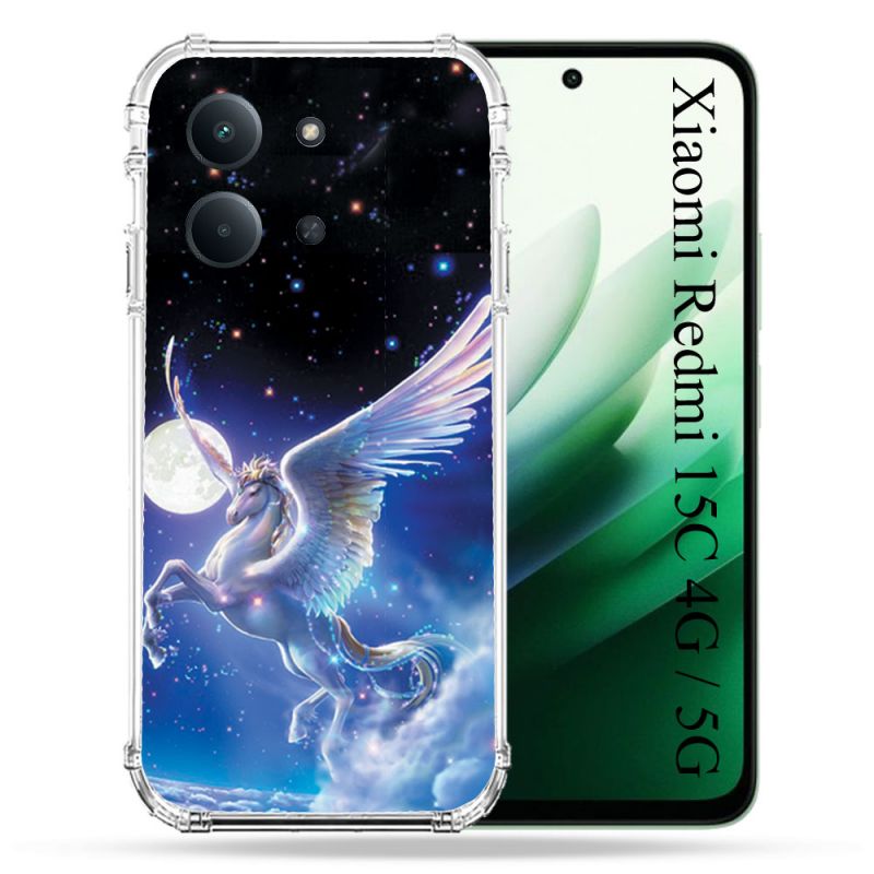 Coque Renforcée Pour Xiaomi Redmi 15C 4G / 5G Fantastique Licorne Céleste