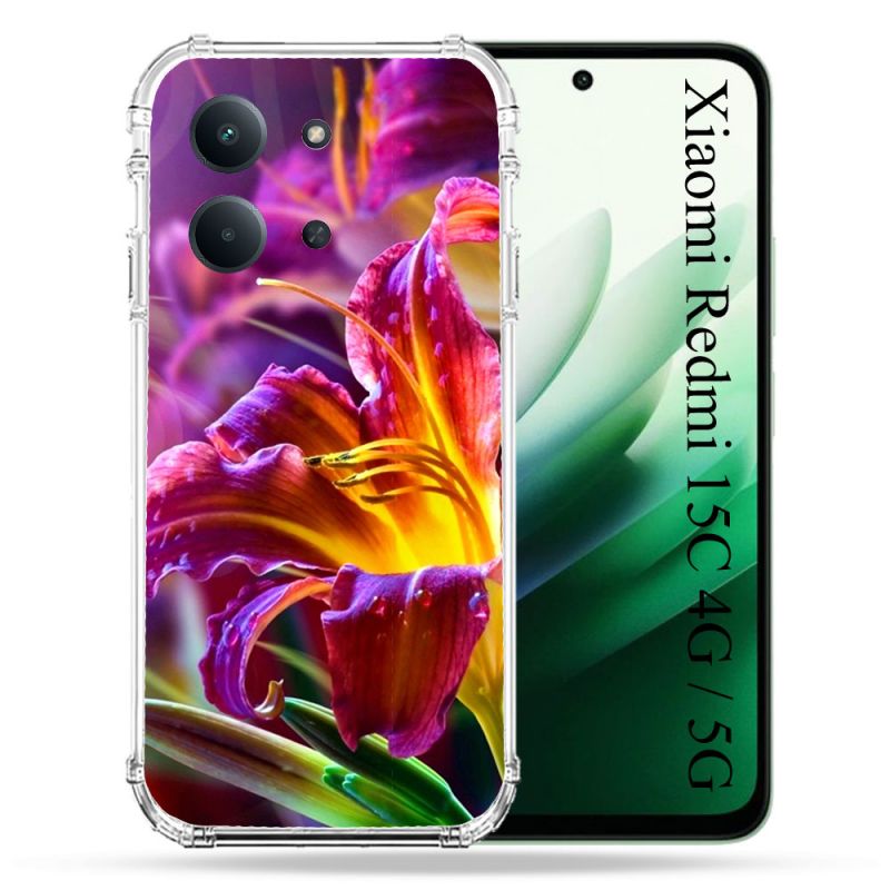 Coque Renforcée Pour Xiaomi Redmi 15C 4G / 5G Fleur Lys Color