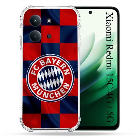 Coque Renforcée Pour Xiaomi Redmi 15C 4G / 5G Foot Bayern Munich Carreaux