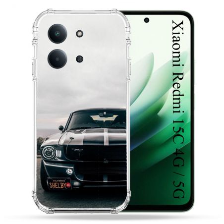Coque Renforcée Pour Xiaomi Redmi 15C 4G / 5G Ford Mustang GT500 Vintage
