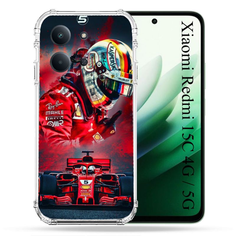 Coque Renforcée Pour Xiaomi Redmi 15C 4G / 5G Formule 1 F1 Ferrari