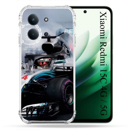 Coque Renforcée Pour Xiaomi Redmi 15C 4G / 5G Formule 1 F1 Mercedes Petronas