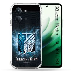 Coque Renforcée Pour Xiaomi Redmi 15C 4G / 5G Manga Attaque Titans Noir
