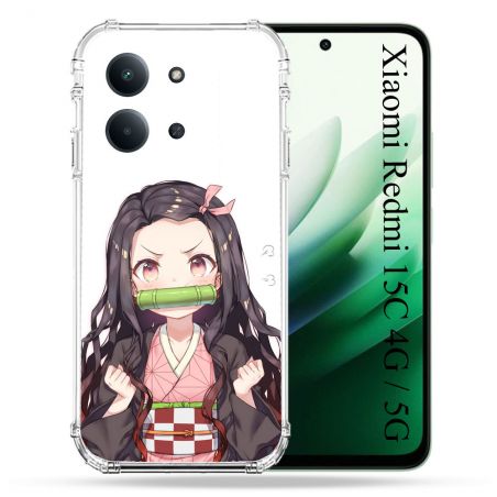 Coque Renforcée Pour Xiaomi Redmi 15C 4G / 5G Manga Demon Slayer Nezuko