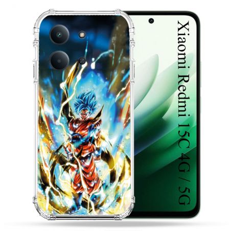 Coque Renforcée Pour Xiaomi Redmi 15C 4G / 5G Manga Dragon Ball Sangoku Blanc