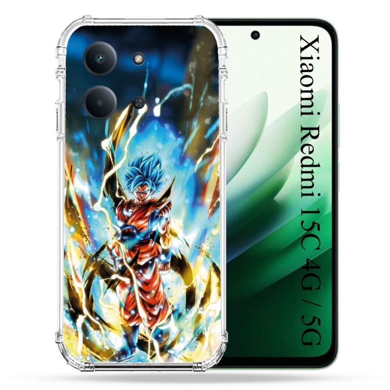 Coque Renforcée Pour Xiaomi Redmi 15C 4G / 5G Manga Dragon Ball Sangoku Blanc