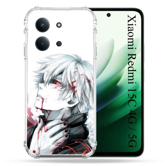 Coque Renforcée Pour Xiaomi Redmi 15C 4G / 5G Manga Tokyo Ghoul Kaneki Blanc