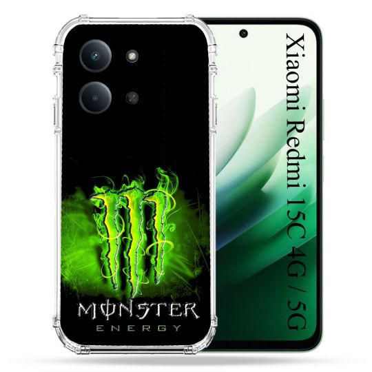 Coque Renforcée Pour Xiaomi Redmi 15C 4G / 5G Monster Energy Vert